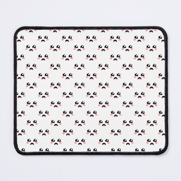 Item preview, Cute kawaii blushing sad eyebrows face pattern designed and sold by BlushyPrint.
