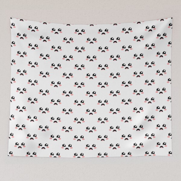 Item preview, Cute kawaii blushing sad eyebrows face pattern designed and sold by BlushyPrint.