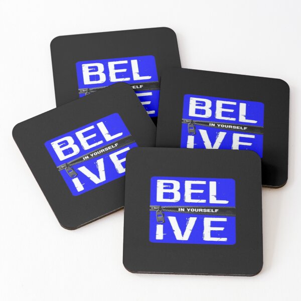 Item preview, Believe In Yourself Motivation • Creative Zipper Typography • Inspiring Blue Positive Quote Art designed and sold by Bright Nest Studio.