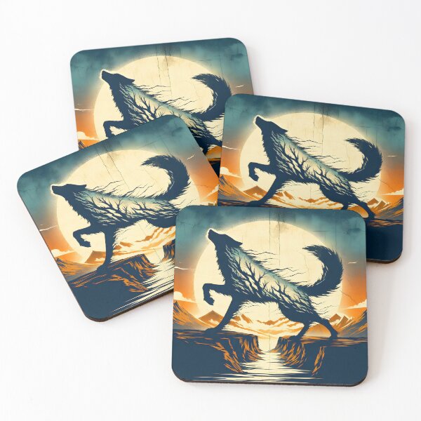 Item preview, Grunge Landsapce and Wolf, Ai Generated Art designed and sold by ACC .