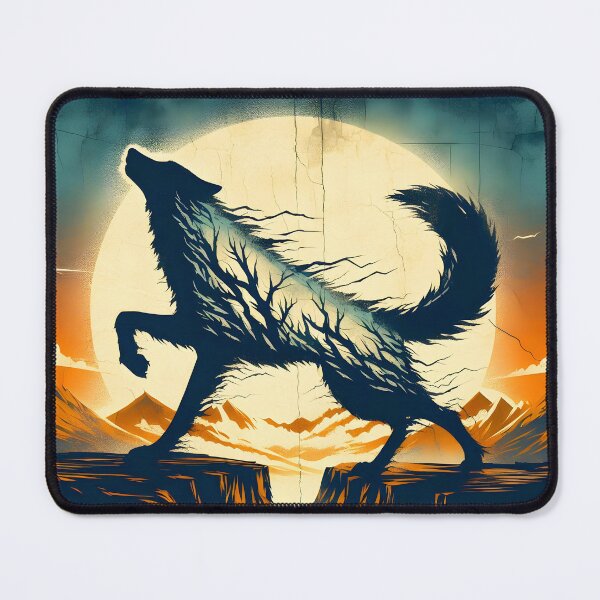 Item preview, Grunge Landsapce and Wolf, Ai Generated Art designed and sold by ACC .