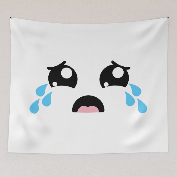 Item preview, Cute kawaii blushing sad eyebrows face designed and sold by BlushyPrint.