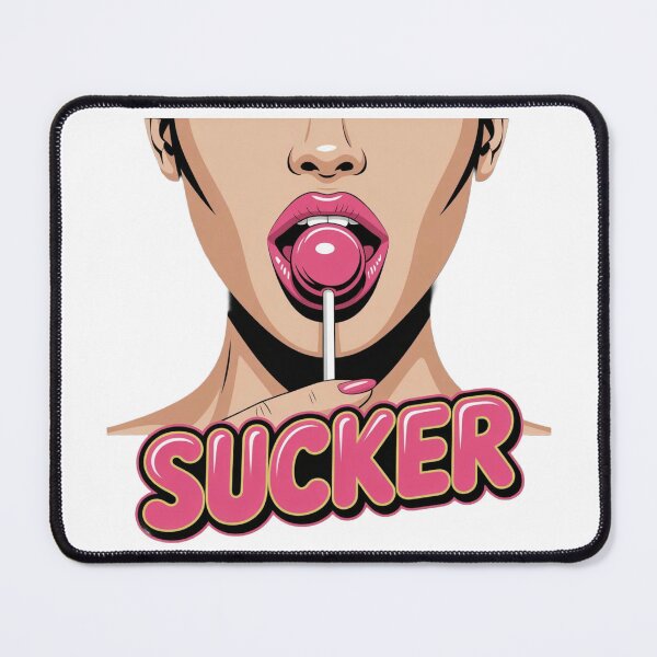 Item preview, Funny “Sucker” Lollipop T-Shirt – Retro Pop Art Candy Lips Design for Y2K Fashion & Meme Lovers designed and sold by GemBob Creations.