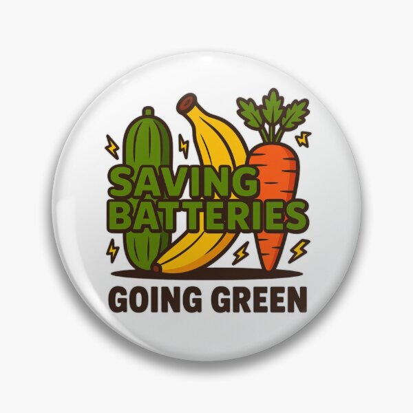 Item preview, Saving Batteries Going Green Funny Vegetable Adult Humor T‑Shirt designed and sold by MerchlyMike.
