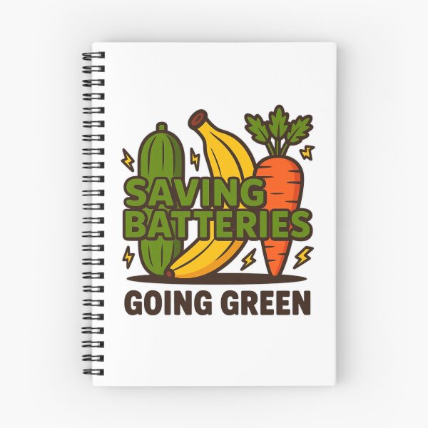 Item preview, Saving Batteries Going Green Funny Vegetable Adult Humor T‑Shirt designed and sold by MerchlyMike.