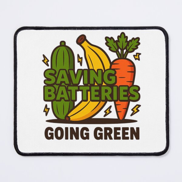 Item preview, Saving Batteries Going Green Funny Vegetable Adult Humor T‑Shirt designed and sold by MerchlyMike.