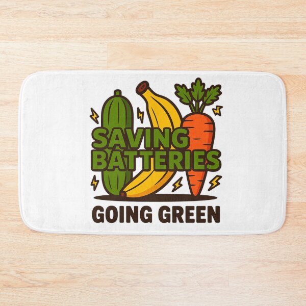 Item preview, Saving Batteries Going Green Funny Vegetable Adult Humor T‑Shirt designed and sold by MerchlyMike.