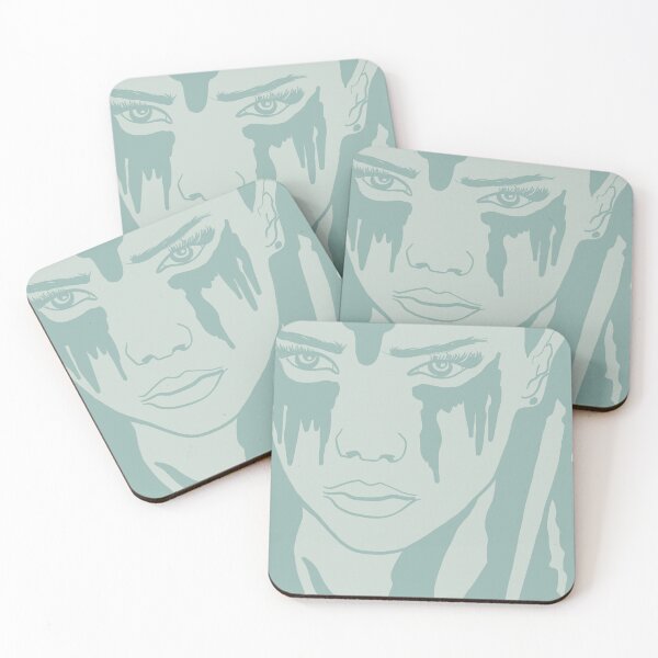 Item preview, Monochrome pastel green portrait drawing designed and sold by GENEST-V.