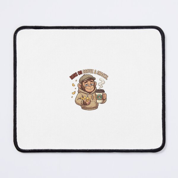 Item preview, Runs On Coffee And Snacks Monkey Sticker | Funny Foodie Meme designed and sold by Newkidshub.
