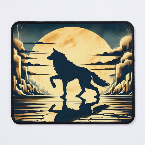 Item preview, Grunge Landsapce and Wolf, Ai Generated Art designed and sold by ACC .
