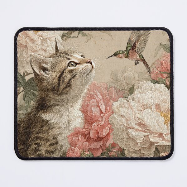 Item preview, Vintage Kitten Jigsaw Puzzle & Wall Art – Cottagecore Botanical Cat for Cat Lovers designed and sold by ArtFairy38.