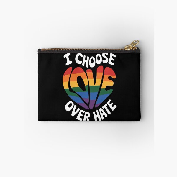 Item preview, I Choose Love Over Hate LGBTQ+ Rainbow Pride Quote designed and sold by Say It With Ink.