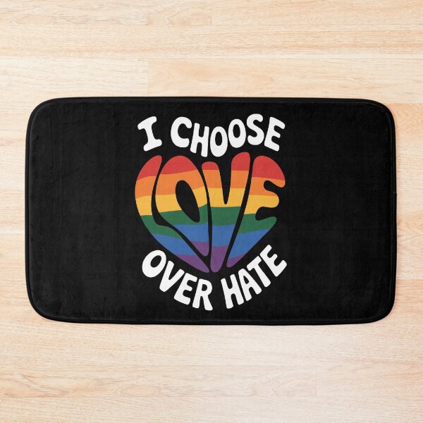 Item preview, I Choose Love Over Hate LGBTQ+ Rainbow Pride Quote designed and sold by Say It With Ink.