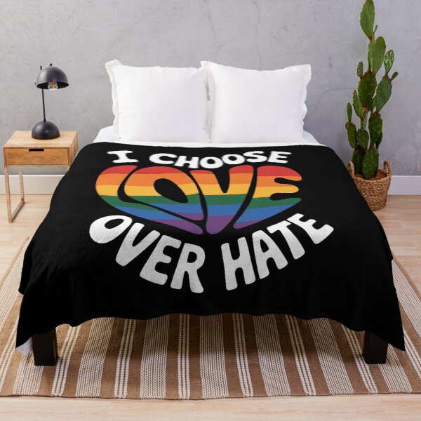 Item preview, I Choose Love Over Hate LGBTQ+ Rainbow Pride Quote designed and sold by Say It With Ink.
