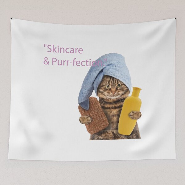 Item preview, Skincare & Purr-fection - Funny Spa Cat Meme designed and sold by estfy.