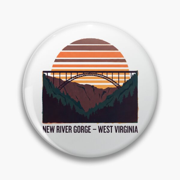 Item preview, New River Gorge West Virginia Vintage Retro Sunset Art designed and sold by LoliDesignShop.