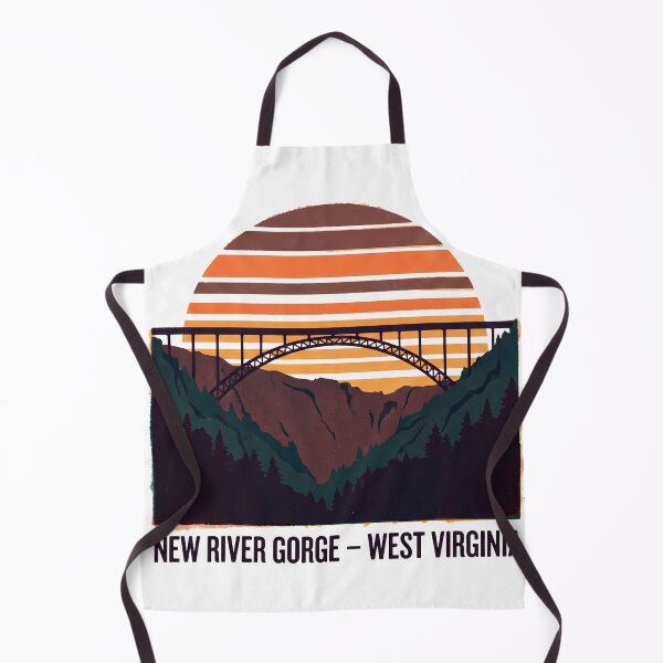 Item preview, New River Gorge West Virginia Vintage Retro Sunset Art designed and sold by LoliDesignShop.