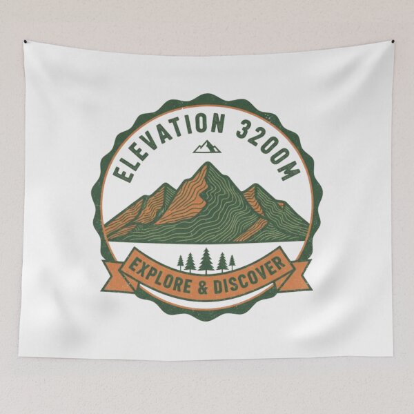 Item preview, Mountain Topographic Retro Patch Tee — Outdoor Style designed and sold by Ditstyle.