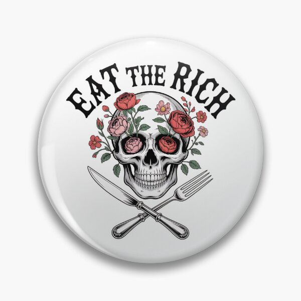 Item preview, Eat the Rich Skull with Flowers – Dark Humor Gothic Statement Design designed and sold by ArcticFoxStudio.