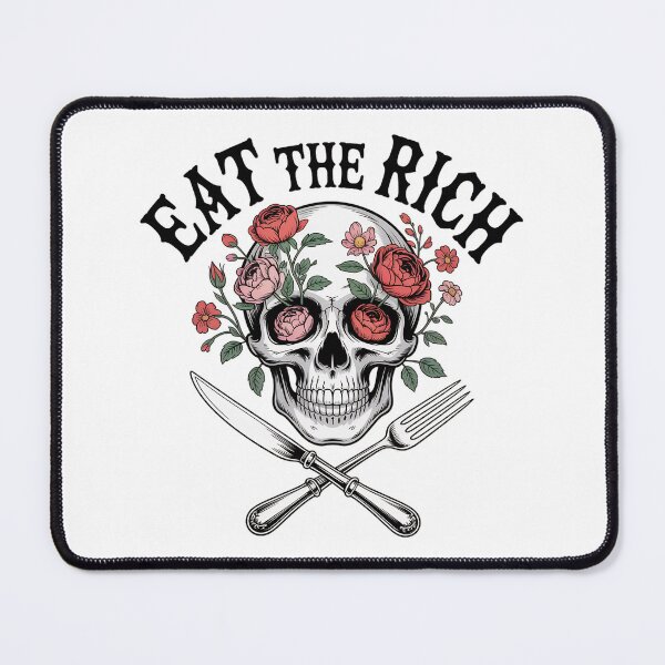 Item preview, Eat the Rich Skull with Flowers – Dark Humor Gothic Statement Design designed and sold by ArcticFoxStudio.