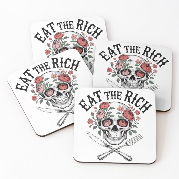 Item preview, Eat the Rich Skull with Flowers – Dark Humor Gothic Statement Design designed and sold by ArcticFoxStudio.