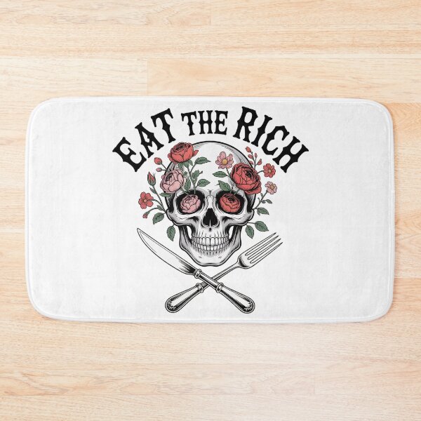 Item preview, Eat the Rich Skull with Flowers – Dark Humor Gothic Statement Design designed and sold by ArcticFoxStudio.