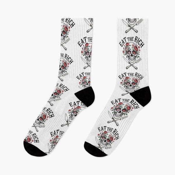Item preview, Eat the Rich Skull with Flowers – Dark Humor Gothic Statement Design designed and sold by ArcticFoxStudio.