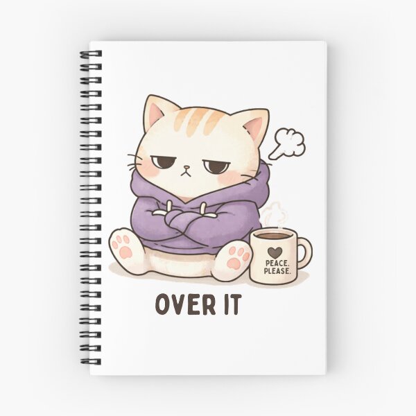 Item preview, Over It Cat | Cute Kawaii Aesthetic | Tired Mood Design designed and sold by The Mood Index.