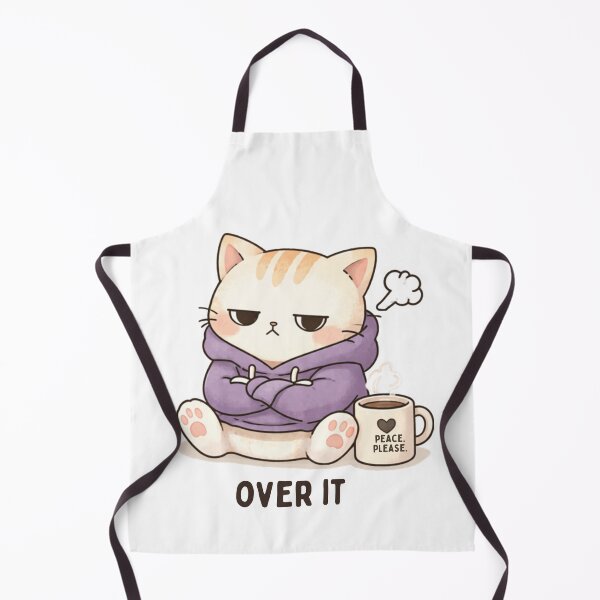Item preview, Over It Cat | Cute Kawaii Aesthetic | Tired Mood Design designed and sold by The Mood Index.