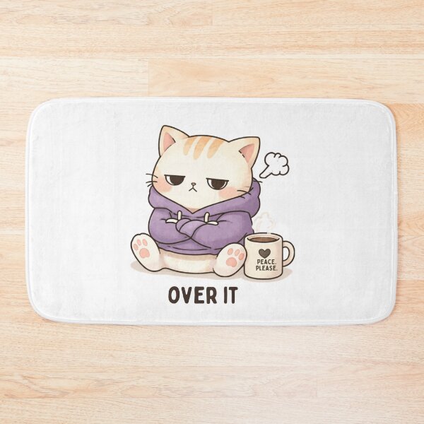 Item preview, Over It Cat | Cute Kawaii Aesthetic | Tired Mood Design designed and sold by The Mood Index.