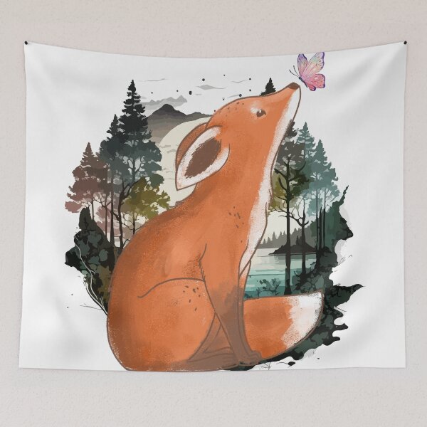 Item preview, Whispering Fox and Butterfly designed and sold by yuki-hana.