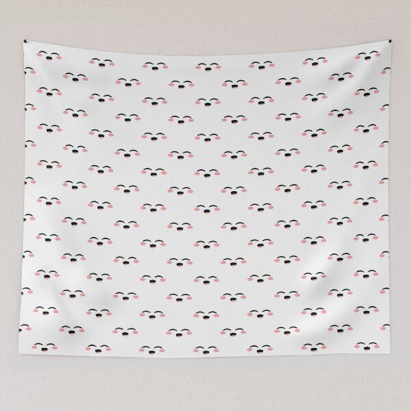 Item preview, Lovely kawaii blushing smiling joyful face pattern designed and sold by BlushyPrint.
