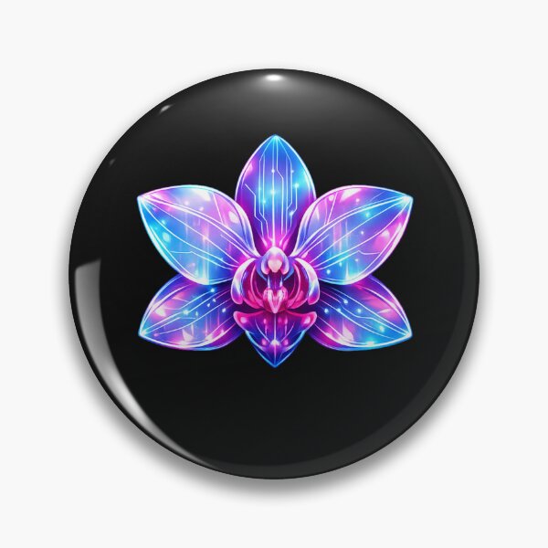 Item preview, Neon holographic orchid in cyberpunk style designed and sold by slinsish.