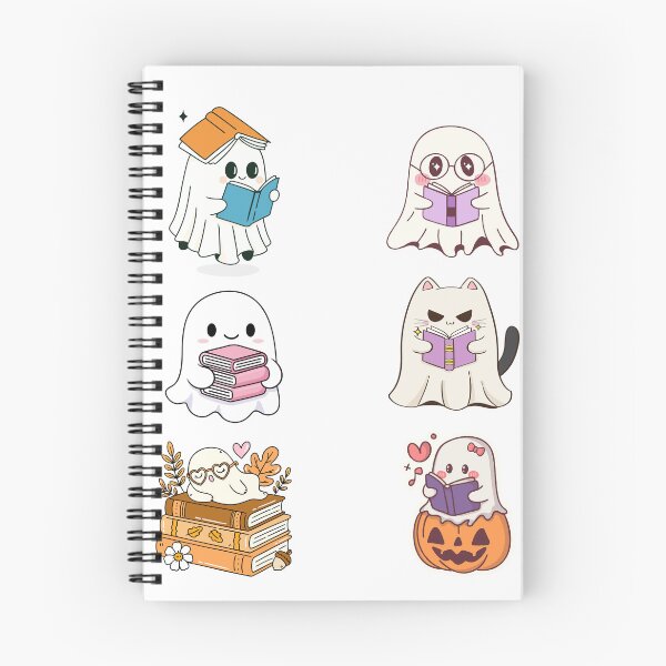 Item preview, Reading Sheet Ghost Cute Ghosts Reading Pack Book Set Spooky Book Lovers Gift Ideas Sticker designed and sold by trendnest_shop.