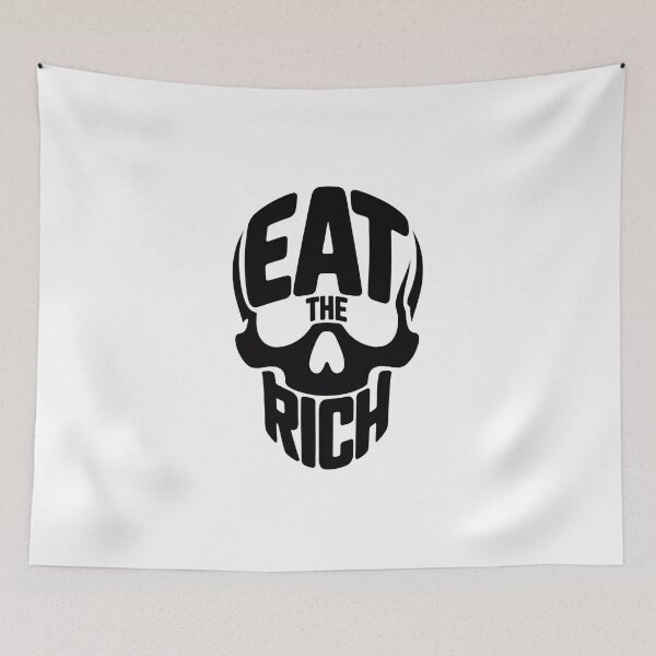 Item preview, Eat the Rich Skull Typography – Bold Anti Capitalist Statement Design designed and sold by ArcticFoxStudio.