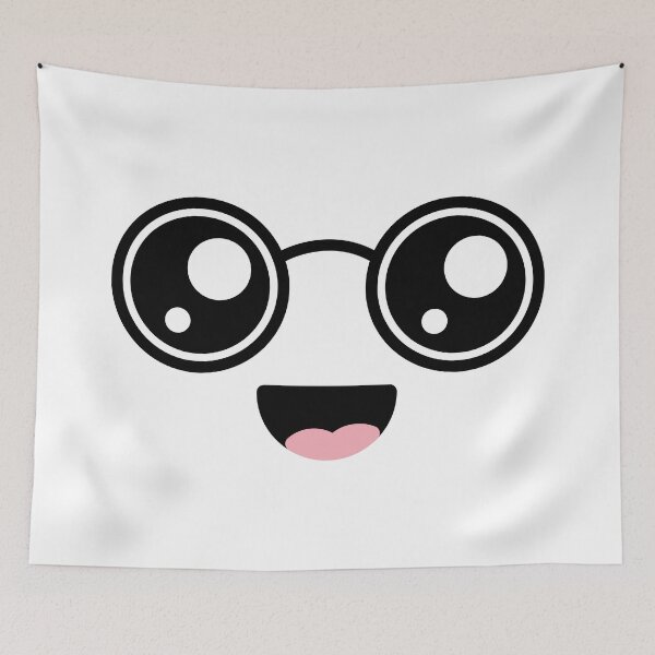 Item preview, Cute kawaii happy smiling nerdy face designed and sold by BlushyPrint.