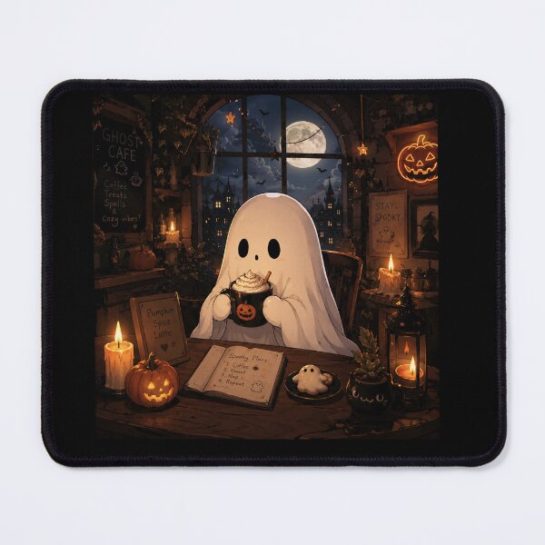 Item preview, Ghost Cafe Halloween Pumpkin Spice Aesthetic Design designed and sold by MotylekAnia.