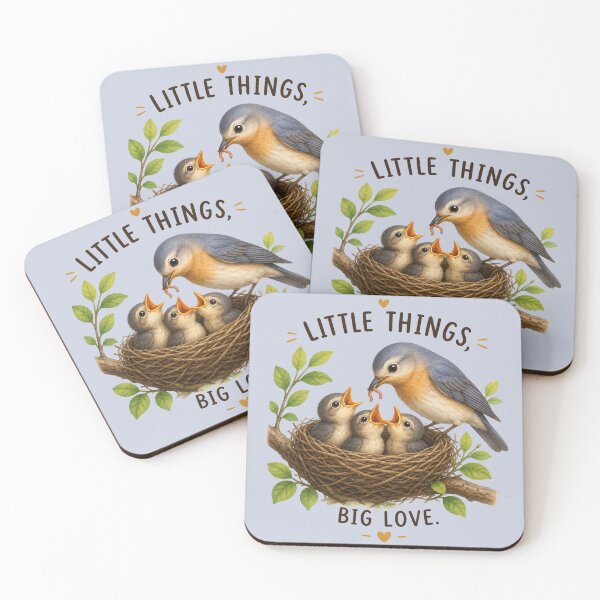 Item preview, Little Things Big Love Cute Mother Bird and Baby Birds Design designed and sold by Tidarat-27.