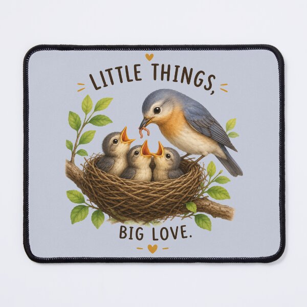 Item preview, Little Things Big Love Cute Mother Bird and Baby Birds Design designed and sold by Tidarat-27.