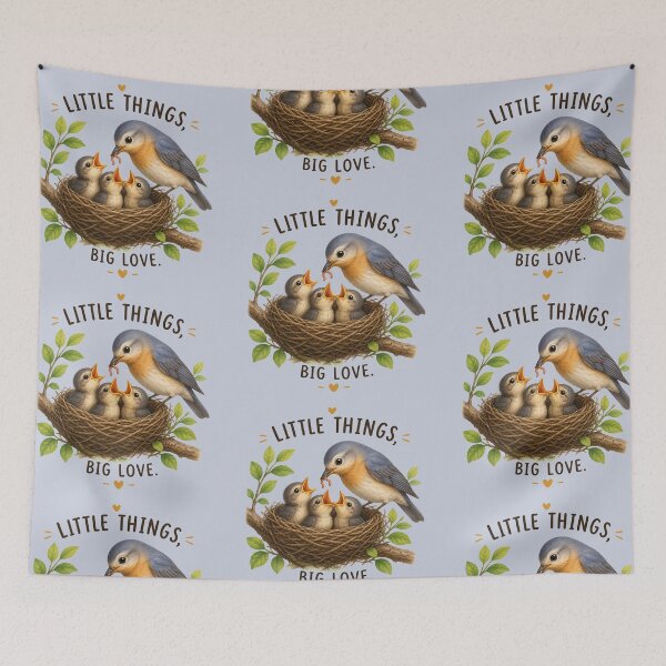 Item preview, Little Things Big Love Cute Mother Bird and Baby Birds Design designed and sold by Tidarat-27.