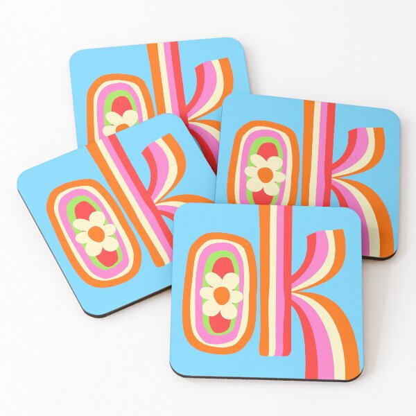 Item preview, Groovy Retro "OK" Flower Power – Electric Pop Candy designed and sold by nineFlorals.