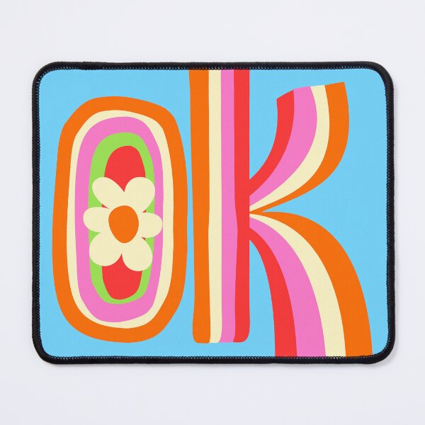 Item preview, Groovy Retro "OK" Flower Power – Electric Pop Candy designed and sold by nineFlorals.
