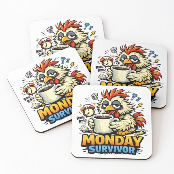 Item preview, Chicken Chaos – Monday Survivor Funny Coffee Lover T‑Shirt designed and sold by MerchlyMike.