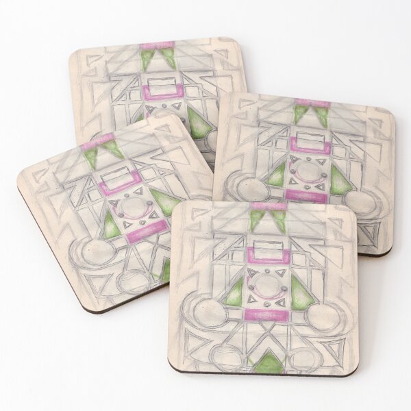 Item preview, Geometric Totem: Abstract Neon Sketch designed and sold by 90 A.
