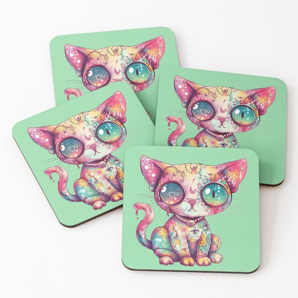 Item preview, Mystic Neon Cat Dreams designed and sold by MegaNovaArt.