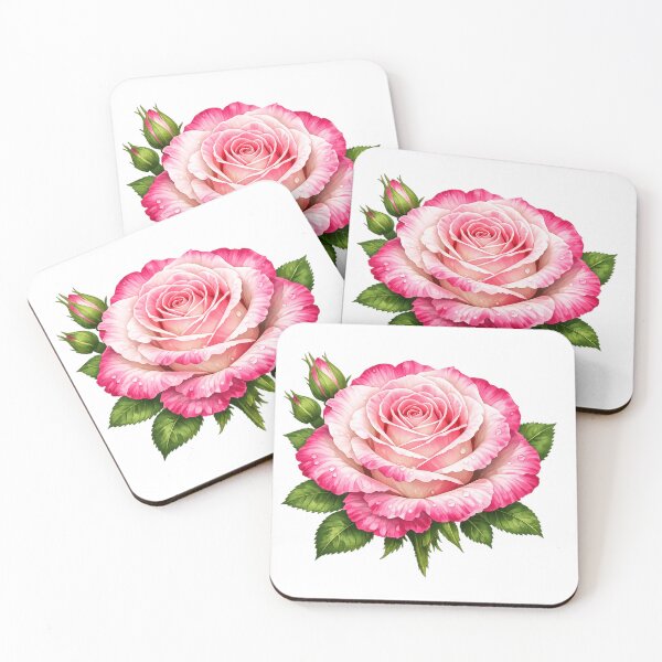 Item preview, Elegant Pink Rose Summer Flower Watercolor Art designed and sold by PixelParinda.
