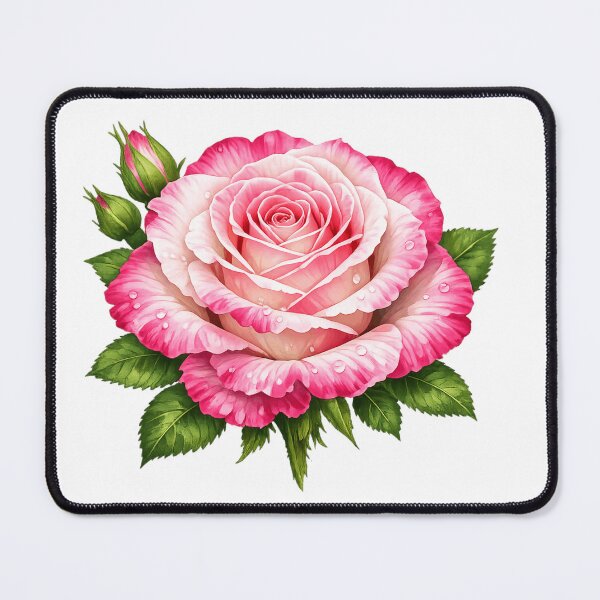 Item preview, Elegant Pink Rose Summer Flower Watercolor Art designed and sold by PixelParinda.