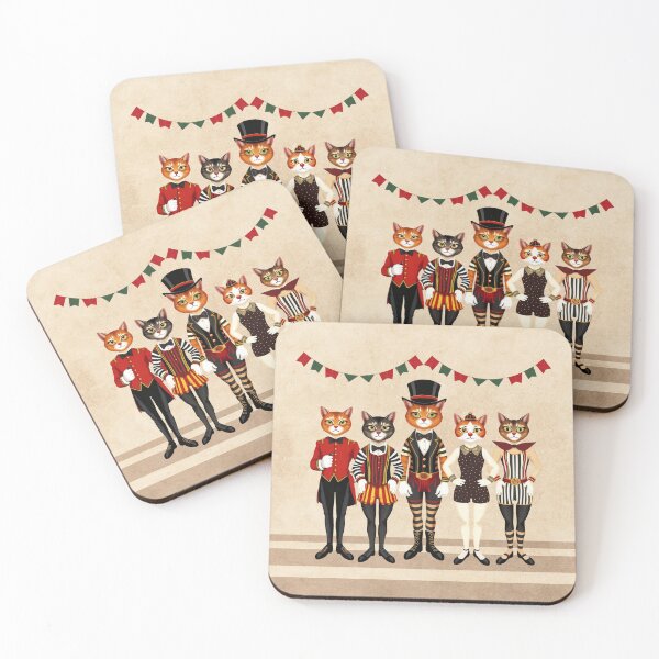 Item preview, Anthropomorphic Circus Cats | Gift for Circus Lover designed and sold by UnhingedBird.