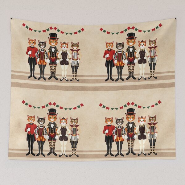 Item preview, Anthropomorphic Circus Cats | Gift for Circus Lover designed and sold by UnhingedBird.