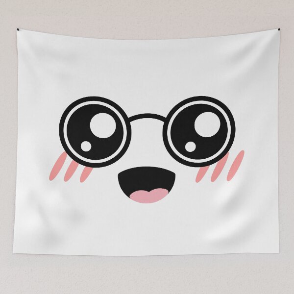 Item preview, Cute kawaii blushing smiling happy nerdy face designed and sold by BlushyPrint.